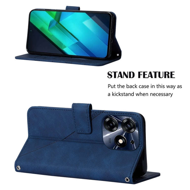 For Tecno Spark 10 Pro / Ki7 Crossbody 3D Embossed Flip Leather Phone Case(Blue)