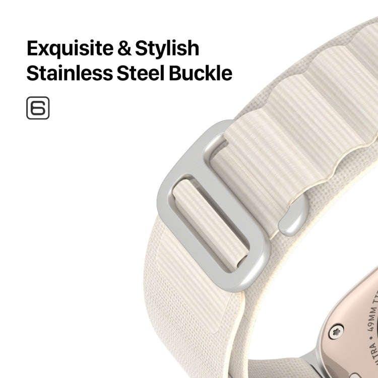 For Apple Watch SE 2023 44mm DUX DUCIS GS Series Nylon Loop Watch Band(Starlight)