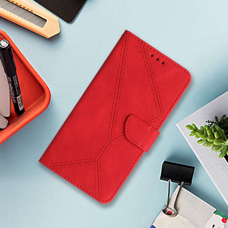 For Honor X6b Stitching Embossed Leather Phone Case(Red)