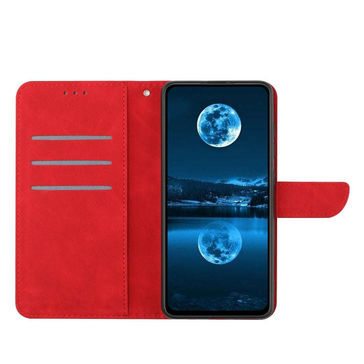 For Honor X6b Stitching Embossed Leather Phone Case(Red)