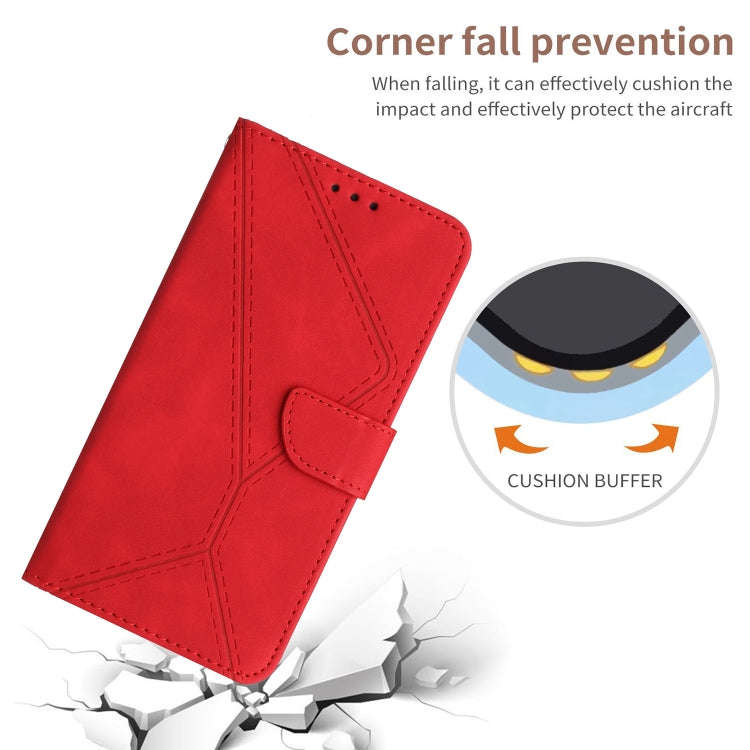 For Honor X6b Stitching Embossed Leather Phone Case(Red)