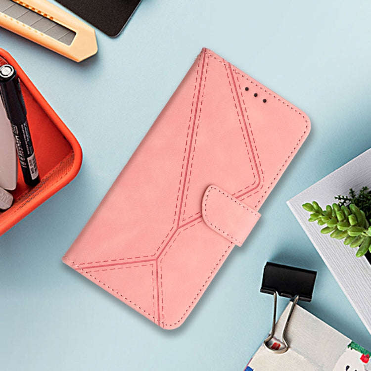 For Honor X6b Stitching Embossed Leather Phone Case(Pink)