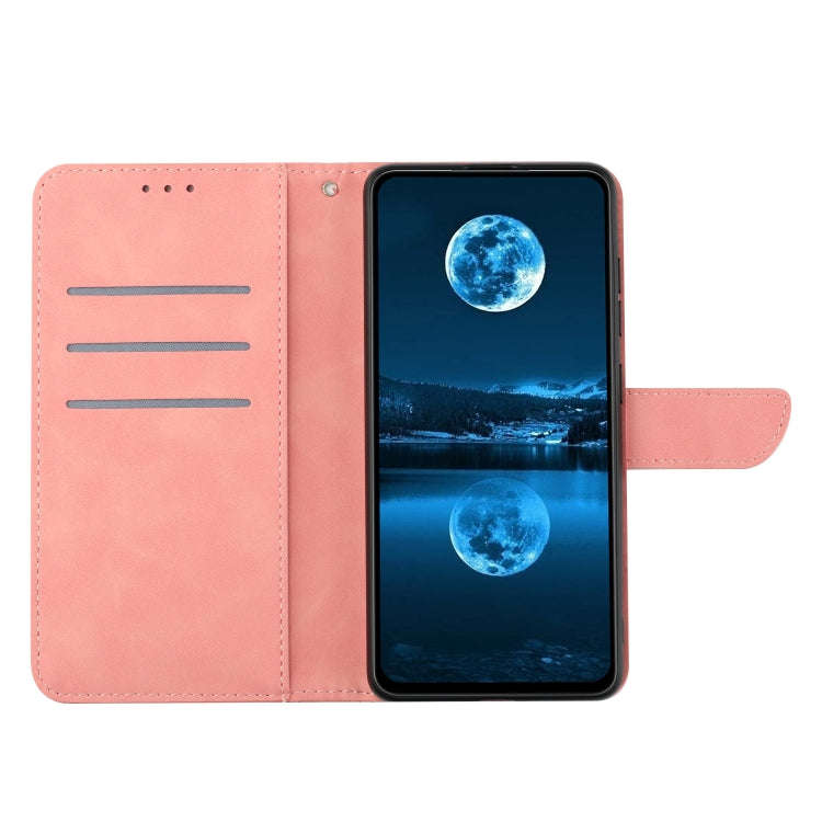 For Honor X6b Stitching Embossed Leather Phone Case(Pink)
