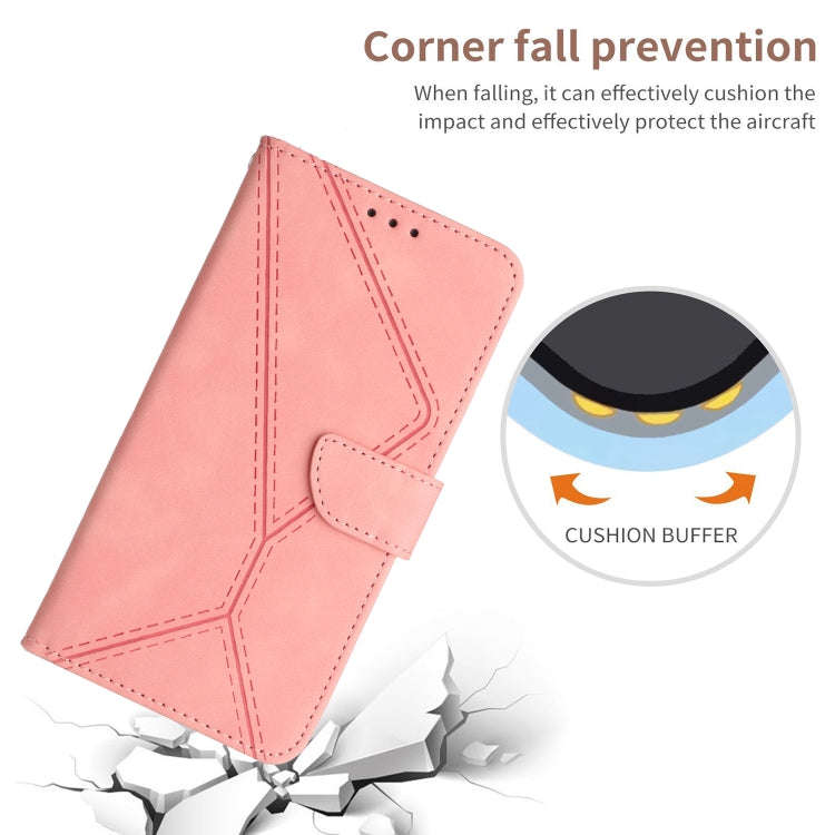 For Honor X6b Stitching Embossed Leather Phone Case(Pink)