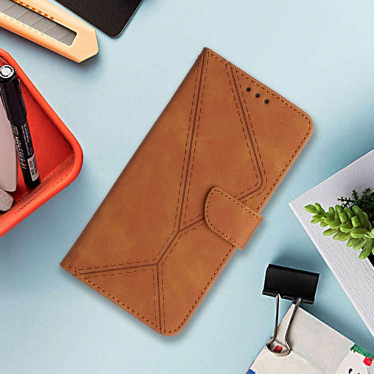 For Honor X6b Stitching Embossed Leather Phone Case(Brown)