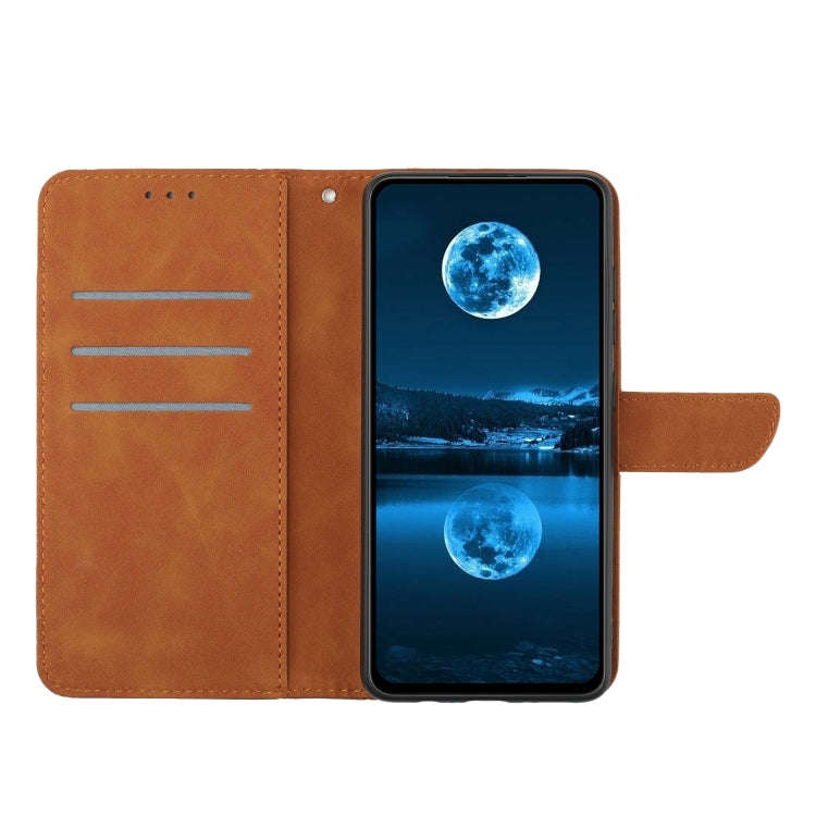 For Honor X6b Stitching Embossed Leather Phone Case(Brown)