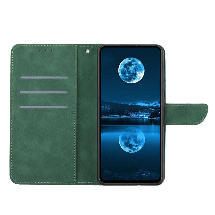 For Honor X6b Stitching Embossed Leather Phone Case(Green)