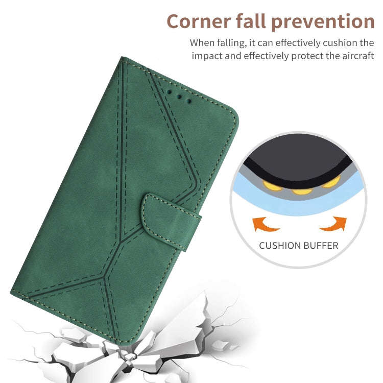 For Honor X6b Stitching Embossed Leather Phone Case(Green)