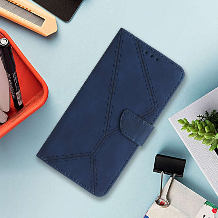 For Honor X6b Stitching Embossed Leather Phone Case(Blue)