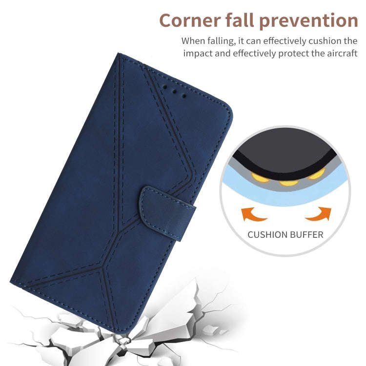 For Honor X6b Stitching Embossed Leather Phone Case(Blue)