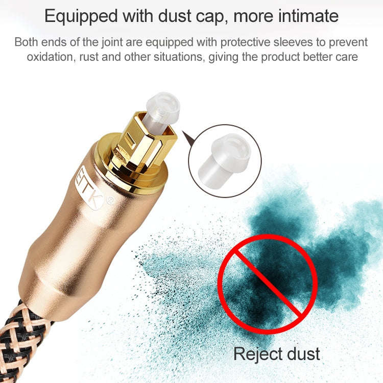 8m EMK OD6.0mm Gold-plated TV Digital Audio Optical Fiber Connecting Cable