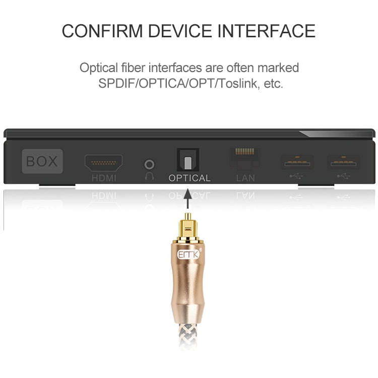 8m EMK OD6.0mm Gold-plated TV Digital Audio Optical Fiber Connecting Cable