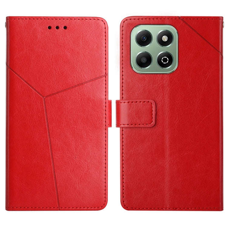 For Honor X6b Y-shaped Pattern Flip Leather Phone Case(Red)