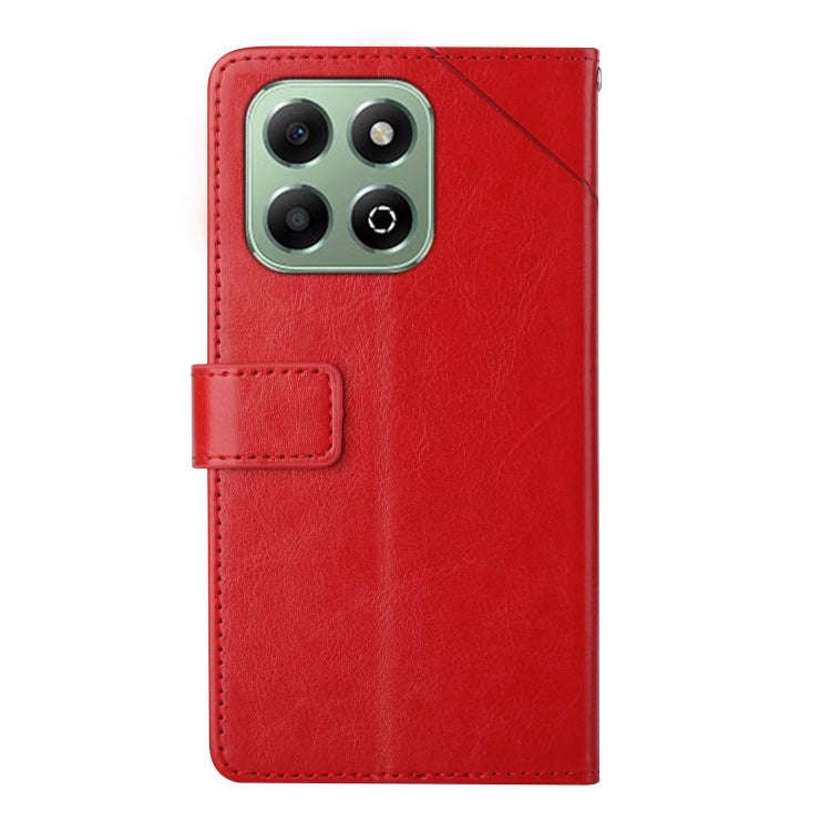 For Honor X6b Y-shaped Pattern Flip Leather Phone Case(Red)