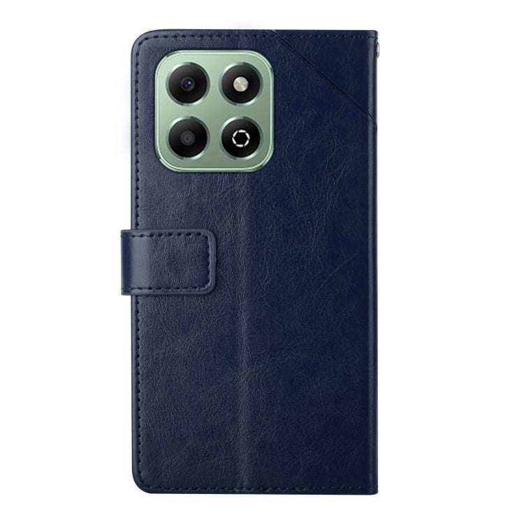 For Honor X6b Y-shaped Pattern Flip Leather Phone Case(Blue)