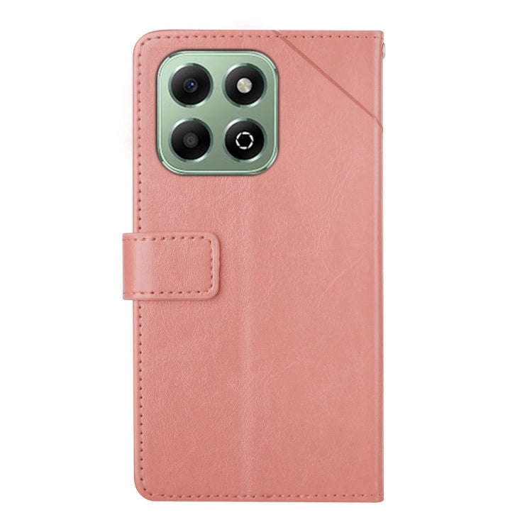 For Honor X6b Y-shaped Pattern Flip Leather Phone Case(Pink)
