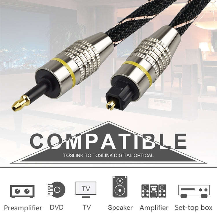 1.5m EMK OD6.0mm Square Port to Round Port Set-top Box Digital Audio Optical Fiber Connecting Cable