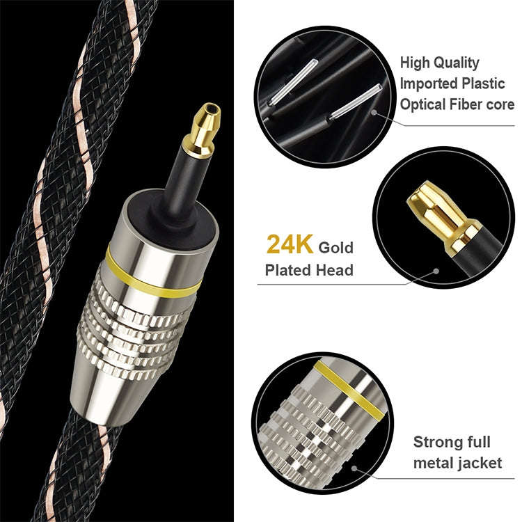 1.5m EMK OD6.0mm Square Port to Round Port Set-top Box Digital Audio Optical Fiber Connecting Cable
