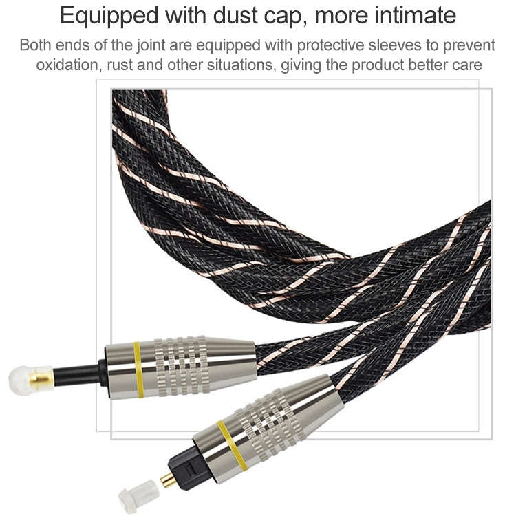 1.5m EMK OD6.0mm Square Port to Round Port Set-top Box Digital Audio Optical Fiber Connecting Cable