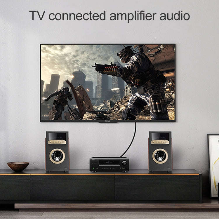 1m EMK OD4.0mm Square Port to Square Port Digital Audio Speaker Optical Fiber Connecting Cable(Bl...