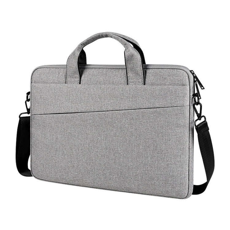 For 14.1 inch ST01S Waterproof Oxford Laptop Diagonal Shoulder Handbag(Light Grey)