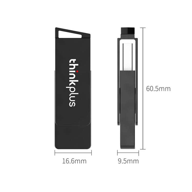Lenovo Thinkplus USB 3.0 Rotating Flash Drive, Memory:32GB(Black)