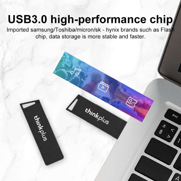 Lenovo Thinkplus USB 3.0 Rotating Flash Drive, Memory:32GB(Black)