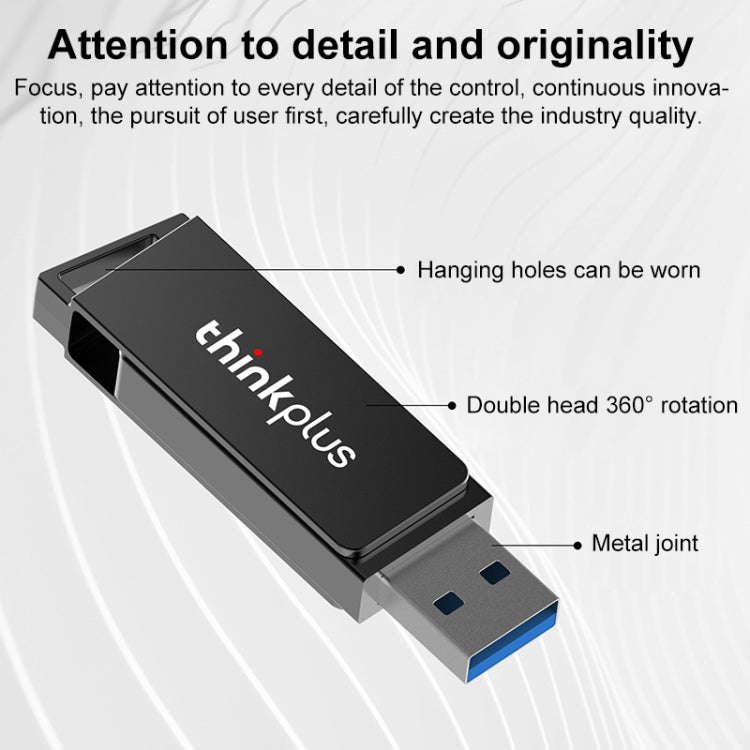 Lenovo Thinkplus USB 3.0 Rotating Flash Drive, Memory:32GB(Black)