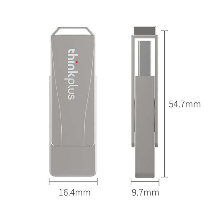 Lenovo Thinkplus USB 3.0 Rotating Flash Drive, Memory:128GB(Silver)