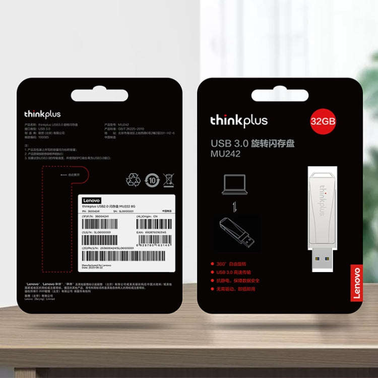 Lenovo Thinkplus USB 3.0 Rotating Flash Drive, Memory:128GB(Silver)