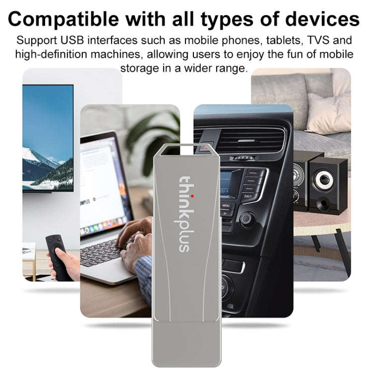 Lenovo Thinkplus USB 3.0 Rotating Flash Drive, Memory:128GB(Silver)