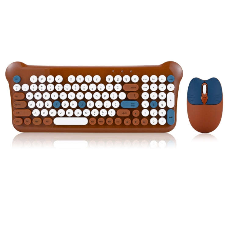 QW05 Mixed Color Portable 2.4G Wireless Keyboard Mouse Set(Brown)
