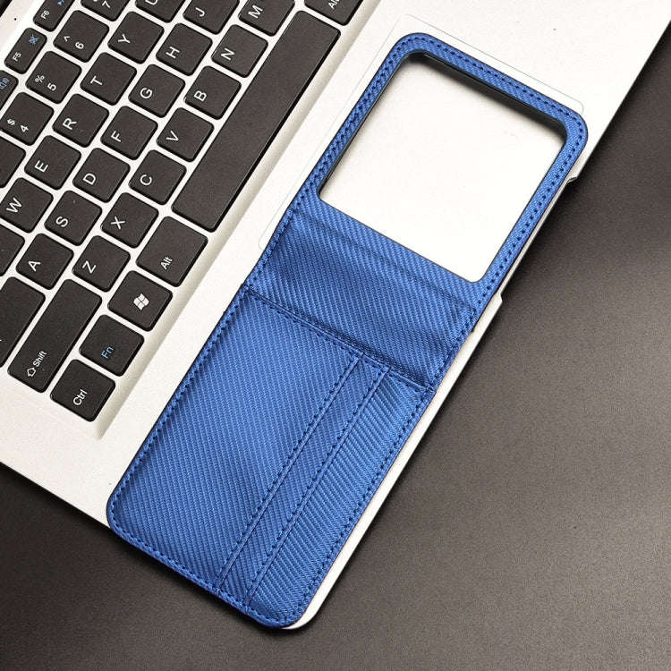 For Motorola Moto Razr 50 Card Slot PU Leather PC Phone Case(Blue)