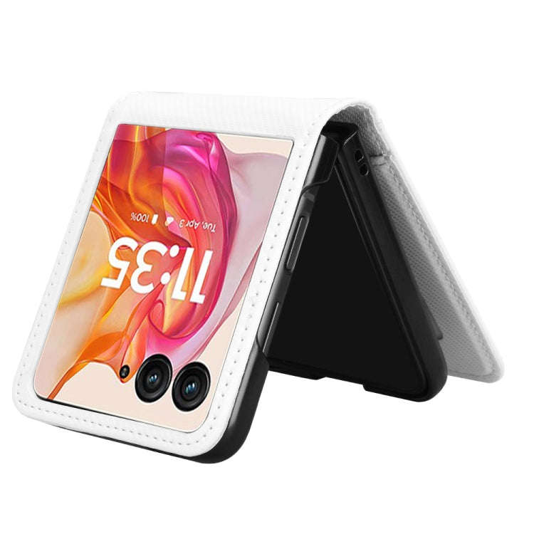 For Motorola Moto Razr 50 Ultra Card Slot PU Leather PC Phone Case(White)