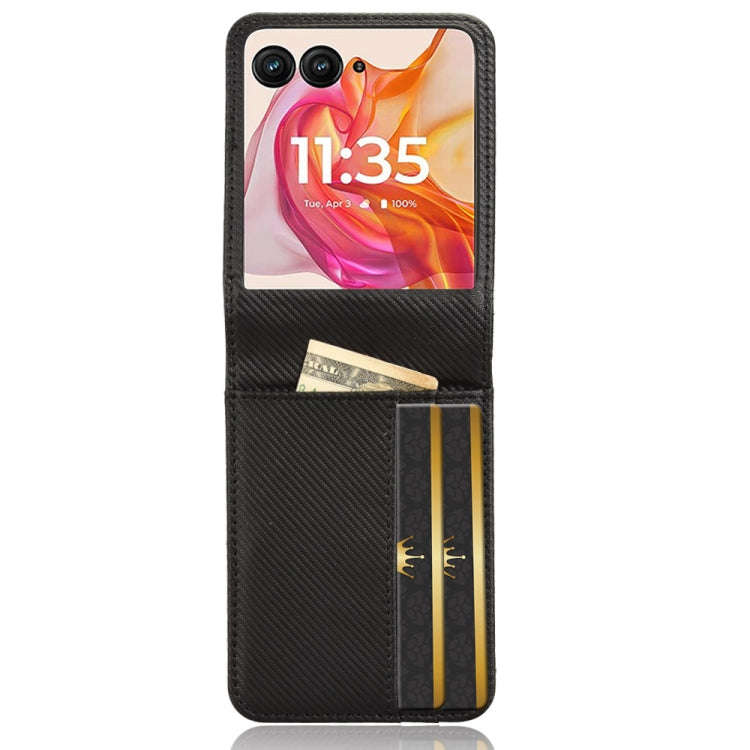 For Motorola Moto Razr 50 Ultra Card Slot PU Leather PC Phone Case(Black)