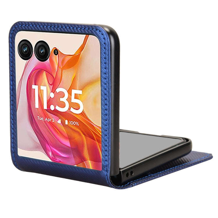 For Motorola Moto Razr 50 Ultra Card Slot PU Leather PC Phone Case(Blue)