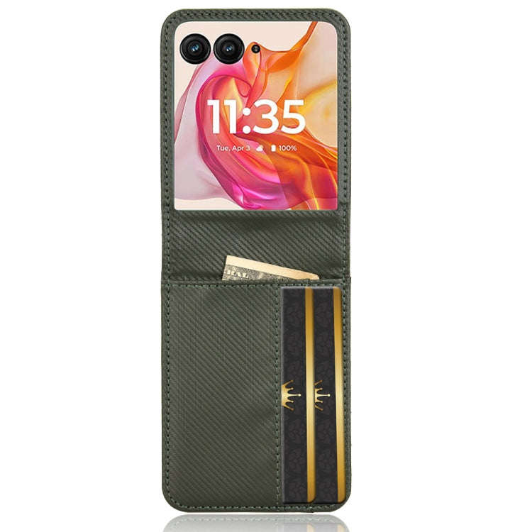 For Motorola Moto Razr 50 Ultra Card Slot PU Leather PC Phone Case(Green)