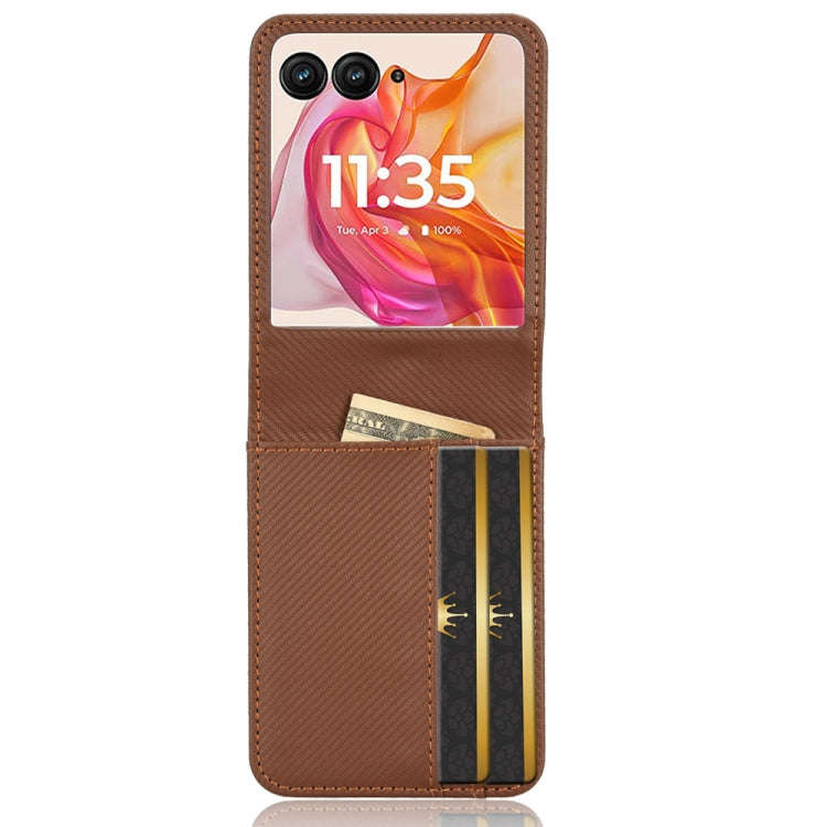 For Motorola Moto Razr 50 Ultra Card Slot PU Leather PC Phone Case(Brown)