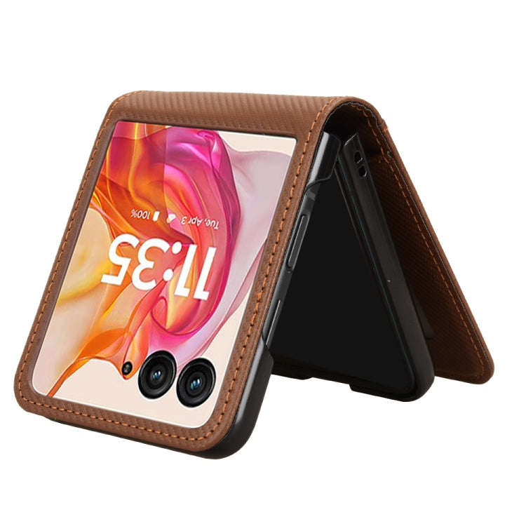 For Motorola Moto Razr 50 Ultra Card Slot PU Leather PC Phone Case(Brown)