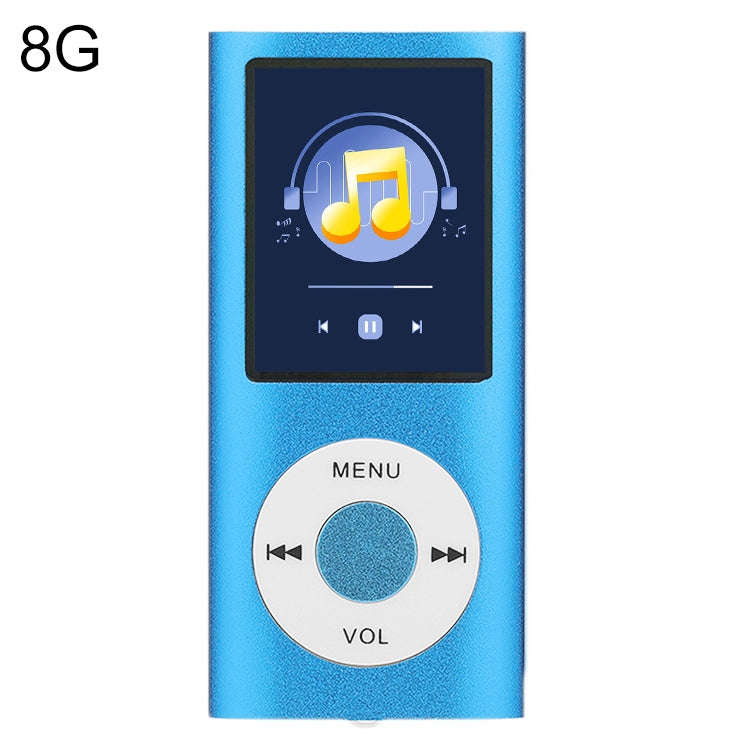 1.8 inch TFT Screen Metal MP4 Player With 8G TF Card+Earphone+Cable(Blue)