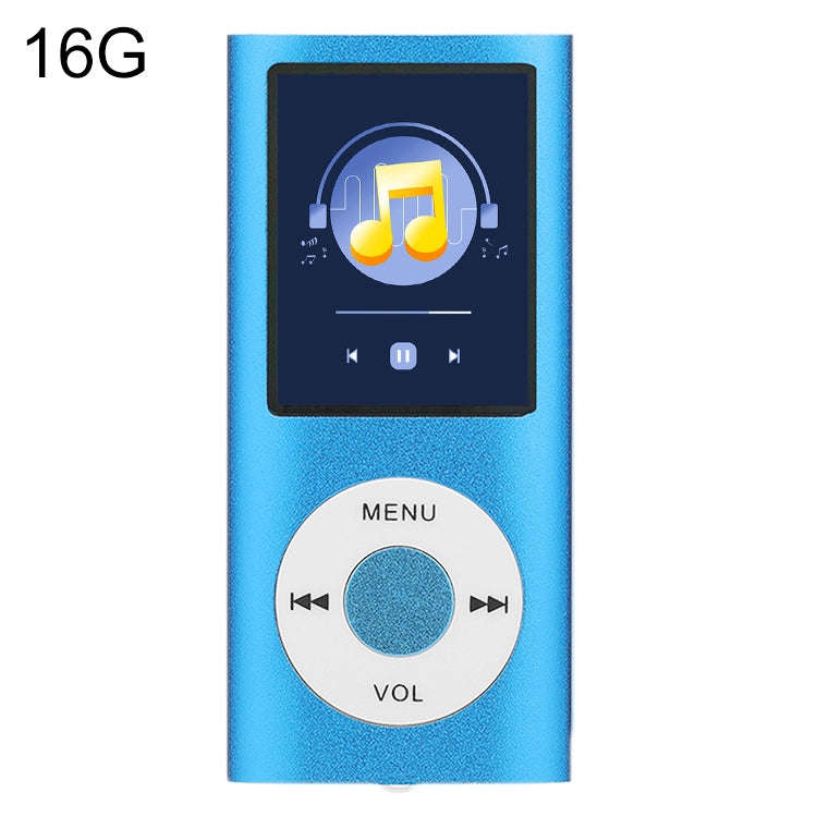1.8 inch TFT Screen Metal MP4 Player With 16G TF Card+Earphone+Cable(Blue)