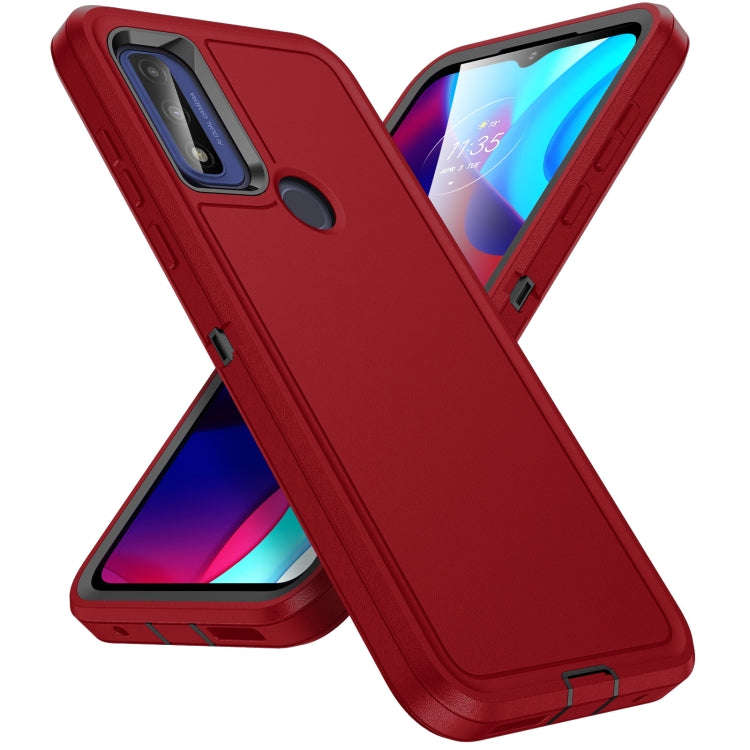 For Motorola Moto G Play 2023 Life Waterproof Rugged PC + Silicone Phone Case(Red+Black)