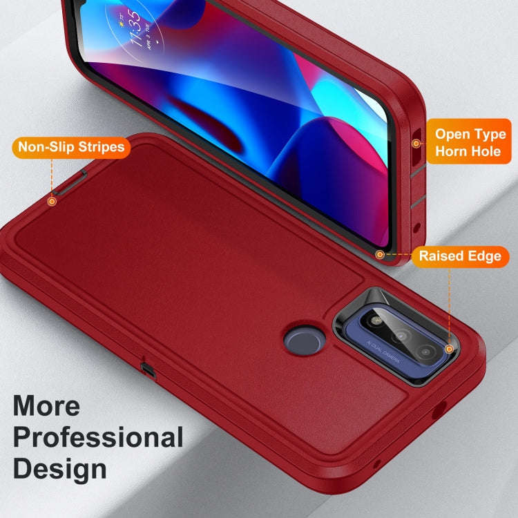 For Motorola Moto G Play 2023 Life Waterproof Rugged PC + Silicone Phone Case(Red+Black)