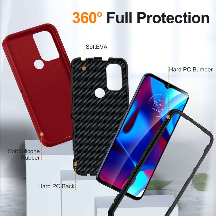 For Motorola Moto G Play 2023 Life Waterproof Rugged PC + Silicone Phone Case(Red+Black)