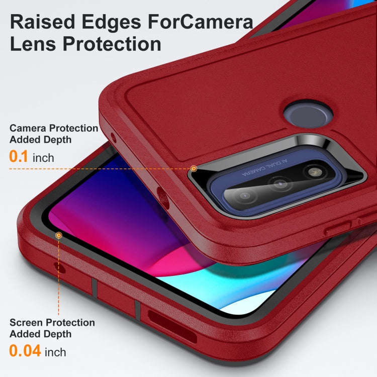 For Motorola Moto G Play 2023 Life Waterproof Rugged PC + Silicone Phone Case(Red+Black)