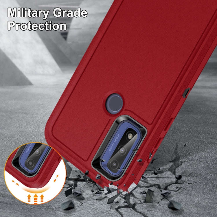 For Motorola Moto G Play 2023 Life Waterproof Rugged PC + Silicone Phone Case(Red+Black)