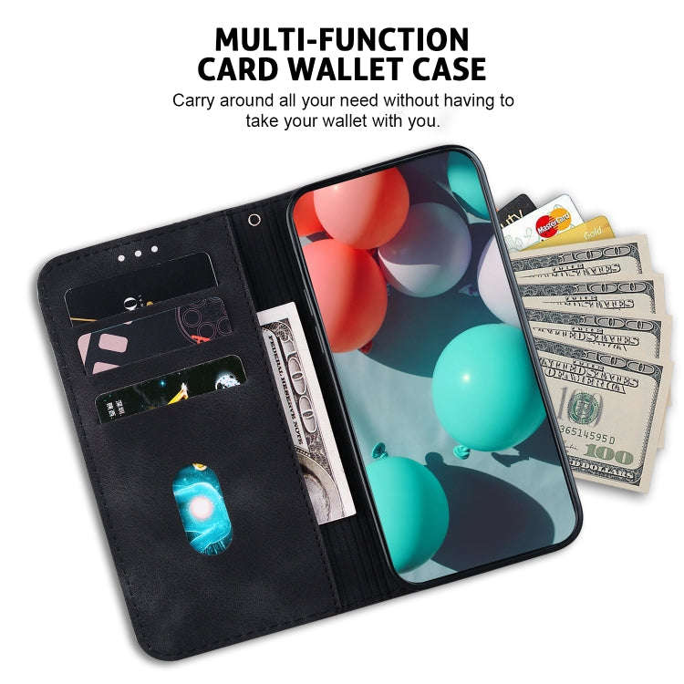 For Google Pixel 6a Seven-shaped Embossed Leather Phone Case(Black)