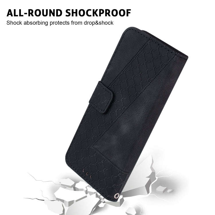 For Google Pixel 6a Seven-shaped Embossed Leather Phone Case(Black)