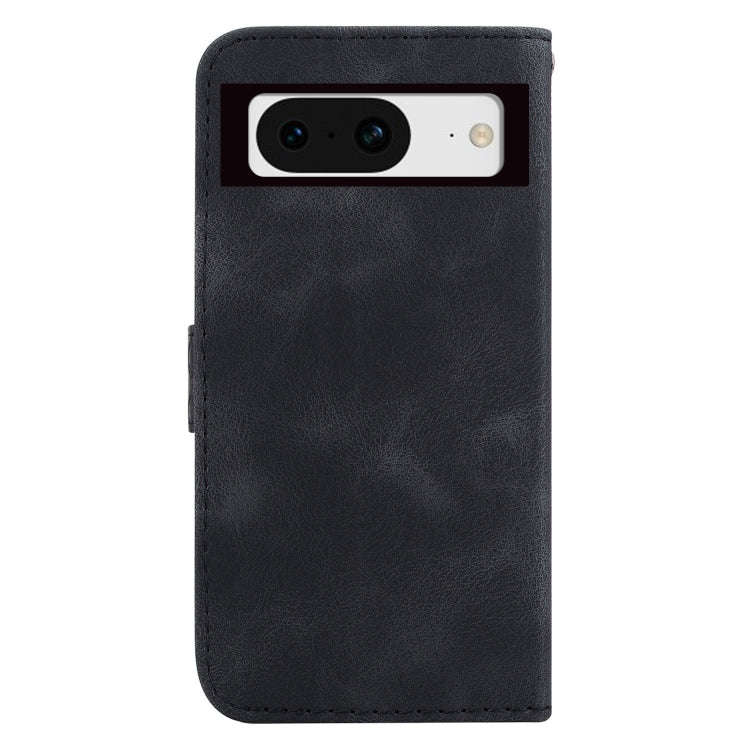 For Google Pixel 8 Seven-shaped Embossed Leather Phone Case(Black)