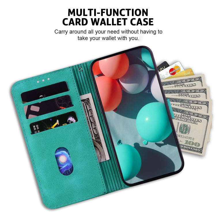 For Sony Xperia 1 IV 7-shaped Embossed Leather Phone Case(Green)